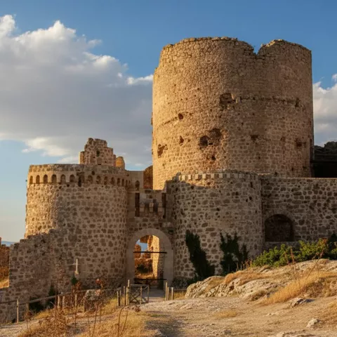 Restos de la fortaleza del pueblo abandonado de Moya