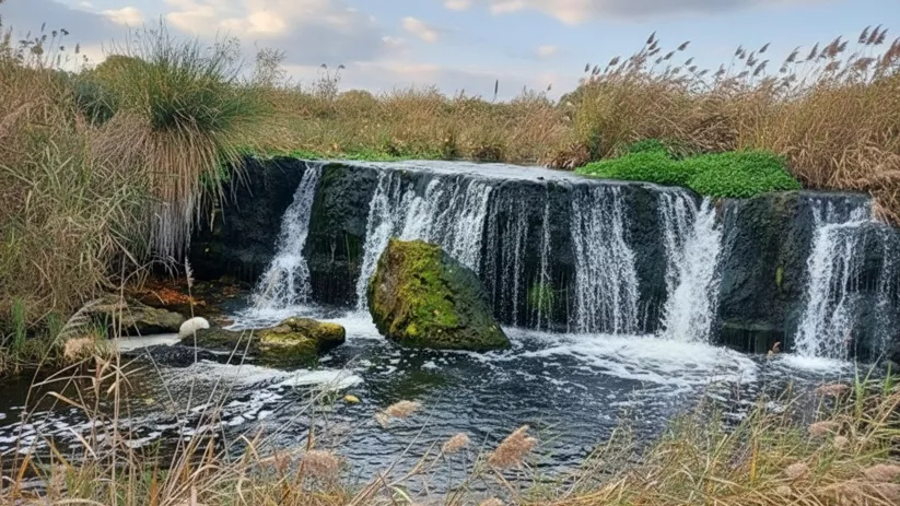 Pequeña cascada en entorno natural