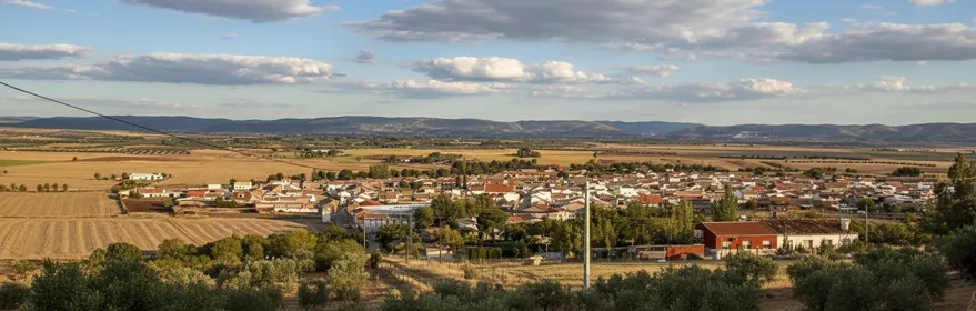 Vista panorámica del municipio rodeado de campos de cultivo