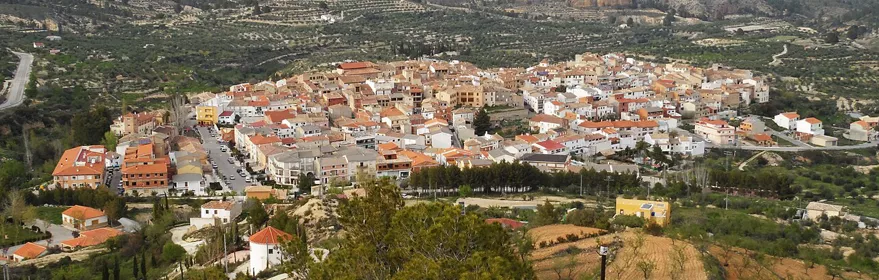 Vista aérea del pueblo de Férez