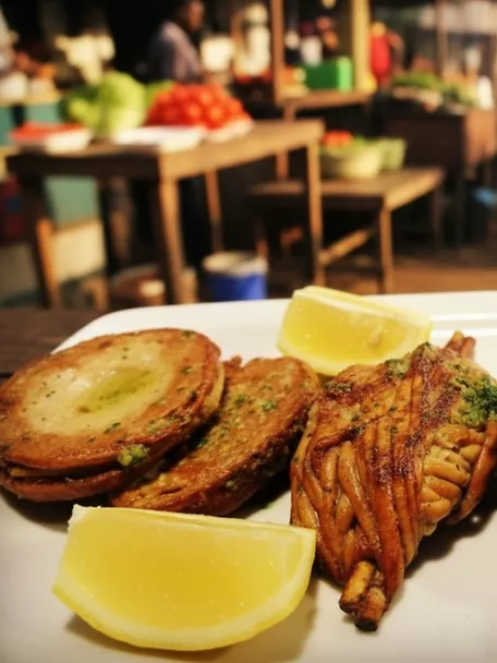 Plato tradicional a la brasa con limón