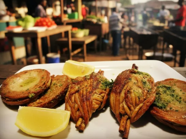 Plato tradicional a la brasa con limón