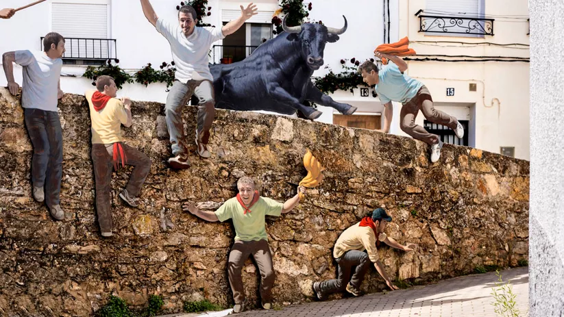 Paisaje Ilustrado en una calle de Cañete