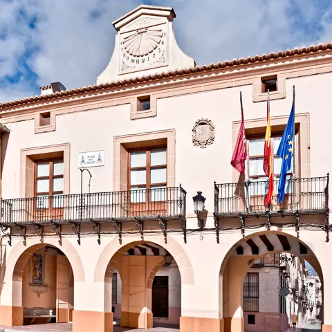 Fachada de la casa de la villa