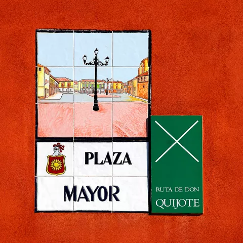 Rótulo de la Plaza Mayor de La Solana