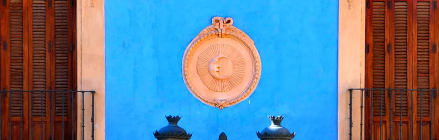 Detalle de la fachada del Palacio Don Diego en La Solana