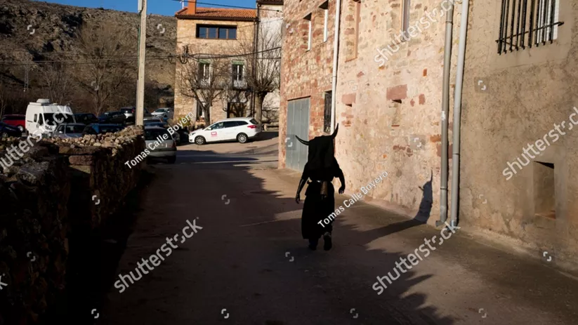 Luzon, Castilla la Mancha, España; 24 de febrero de 2017: Diablos de Luzon. El Carnaval de Luzón es una tradición muy antigua. Se celebra desde antes del siglo XIV.