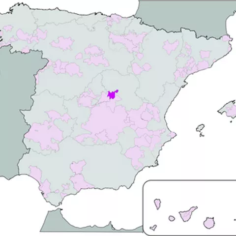 Zona marcada de la denominación en España