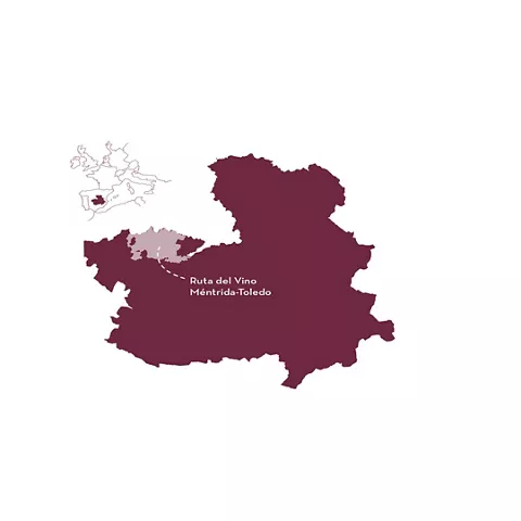 Mapa de Castilla-La Mancha mostrando destacada la provincia de Toledo