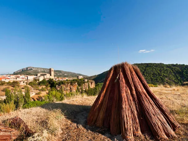 Vista de Priego y mimbre secando al sol