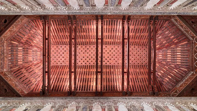 Artesonado de la sinagoga del Tránsito, museo Sefardí