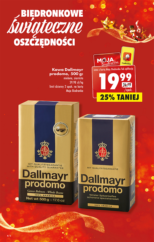 Oferta Biedronka od 5.12: kawa dallmayr prodomo