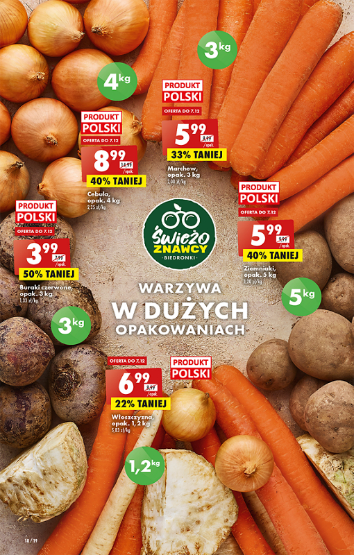 Oferta Biedronka od 5.12: buraki czerwone, cebula, włoszczyzna, ziemniaki, marchew