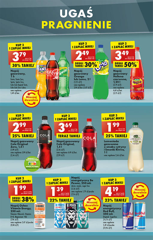 Oferta Biedronka od 5.12: fanta, coca cola, sprite, hellena, napój energetyczny be power, red bull