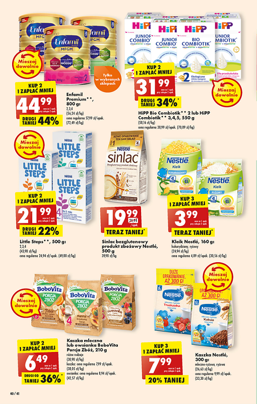 Oferta Biedronka od 5.12: enfamil premium, hipp bio combiotik, little steps, kleik nestle, kaszka mleczna bobovita, kaszka nestle