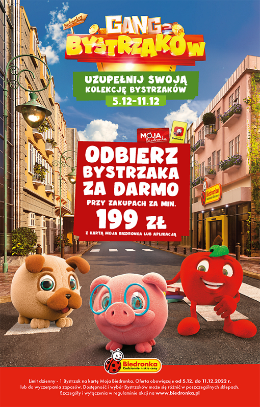 Oferta Biedronka od 5.12: odbierz bystrzaka za darmo przy zakupach za minimum 199 zł z kartą moja biedronka