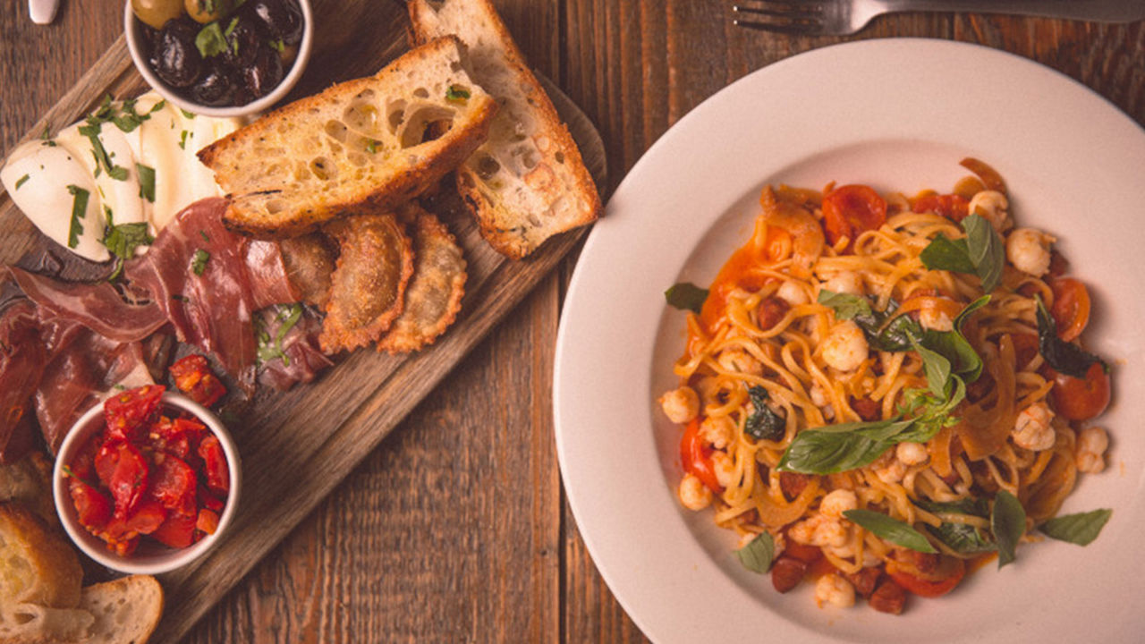 Assortment of Italian food