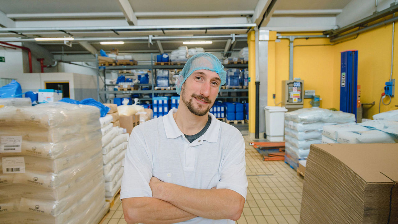 Worker in Kerry manufacturing plant