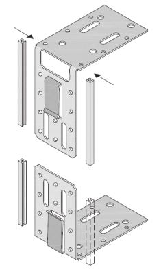 Knauf - Телескопична пета за врата 2 mm за CW или UA профили - 3454-3456 Телескопична пета за врата
