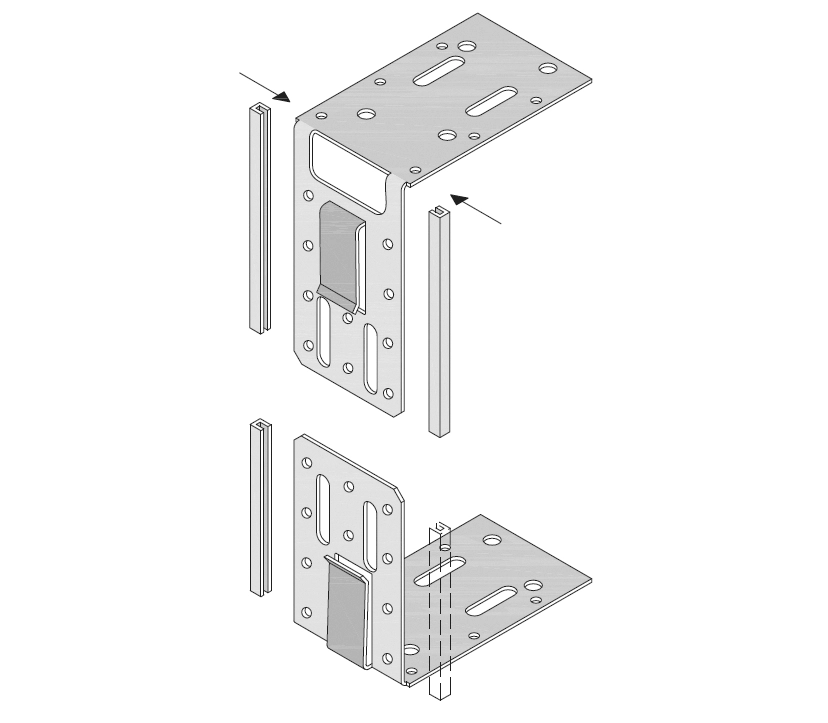 Knauf - Телескопична пета за врата 2 mm за CW или UA профили - 3454-3456 Телескопична пета за врата