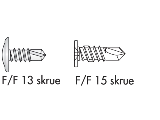 Knauf - Skrue, F/F, 13 og 15 - FF skrue 13 og 15