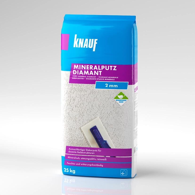 Knauf - Mineralputz Diamant 2 mm - 4006379035298_mineralputz-diamant_front_25 kg_2 mm