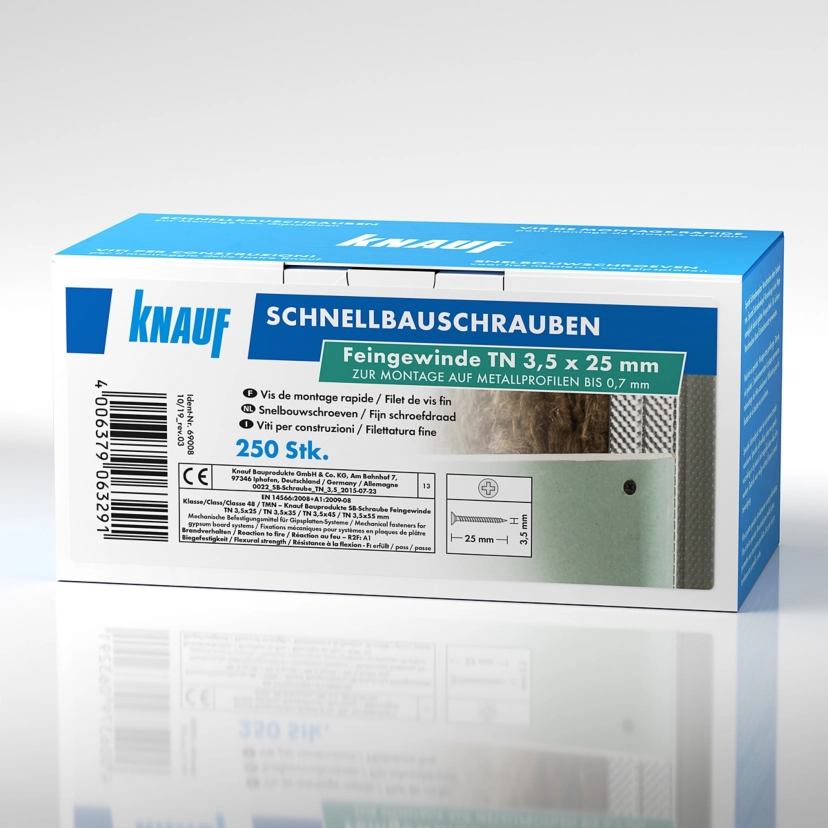 Knauf - Snelbouwschroeven (blister) - 4006379063291_Schnellbauschraube Feingewinde TN 3,5 x 25mm _250 St _Front