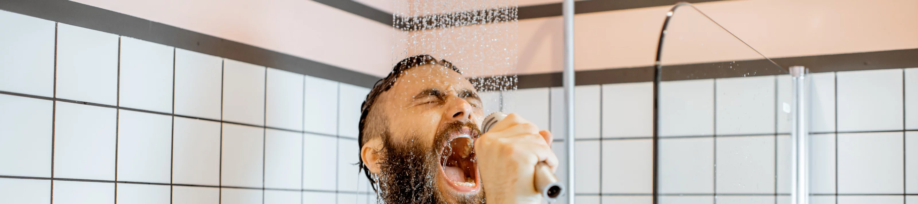 Man singing in the shower