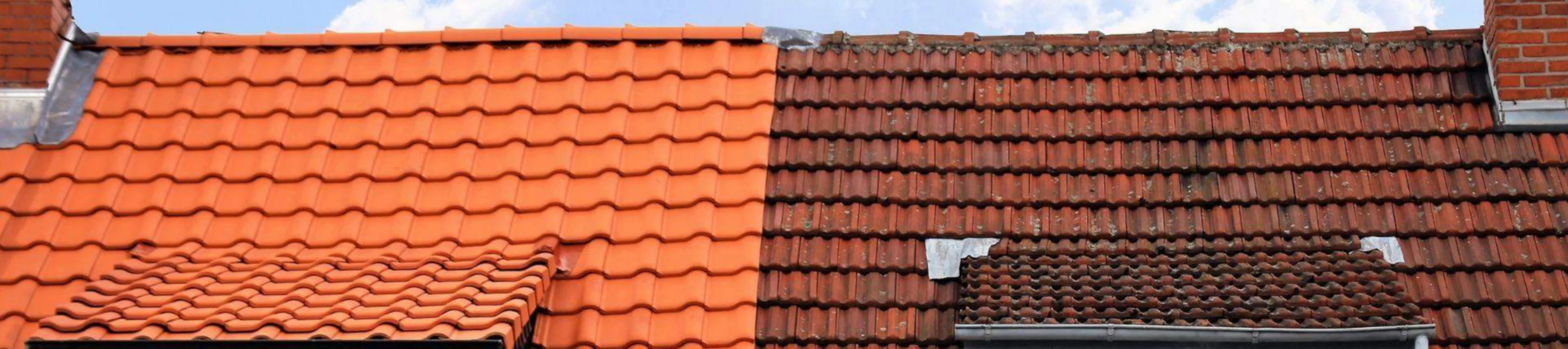 Twee daken voor en na isolatie renovatie