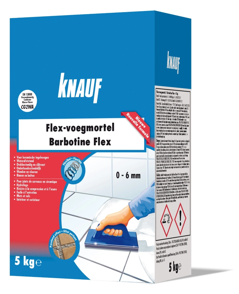 Knauf - Flex-voegmortel - DUST FREE Flex-tegellijm-wit 5kg