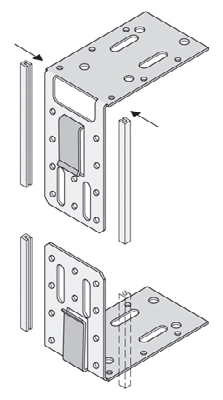 Knauf - Verbindingshoek voor deurpost met kabeldoorvoer en moerbout - KNNPRWJB.JPG