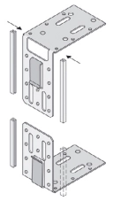 Knauf - Angle de connexion pour montant de porte avec passage câble - Verbindingshoek voor deurpost met kabeldoorvoer en moerbout