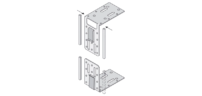 Knauf - Verbindingshoek voor deurpost met kabeldoorvoer en moerbout - Angle de connexion pour montant de porte avec passage câble - Verbindingshoek voor deurpost met kabeldoorvoer en moerbout