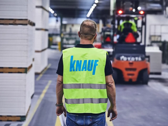 Knauf UK factory people and forklift