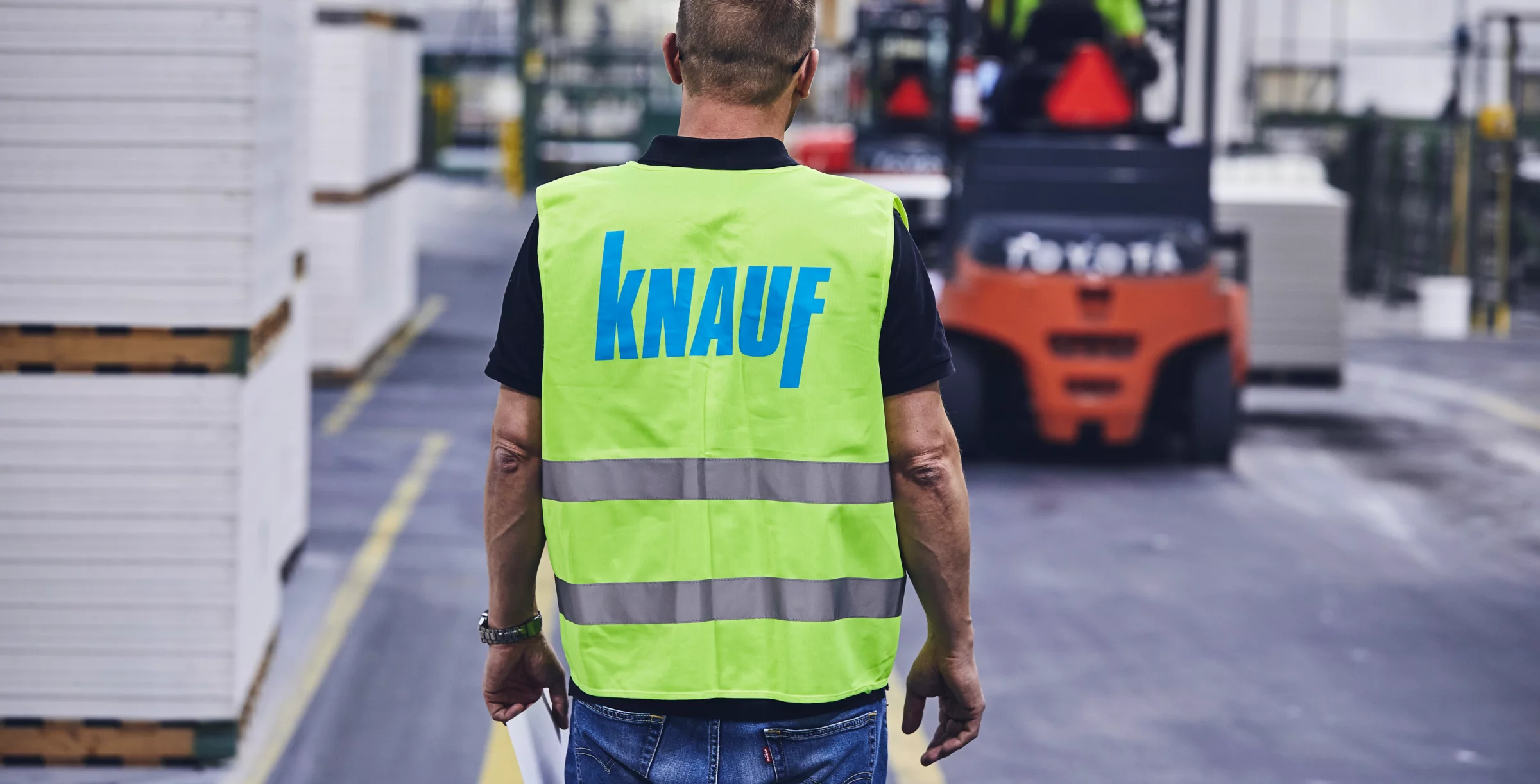 Knauf UK factory people and forklift