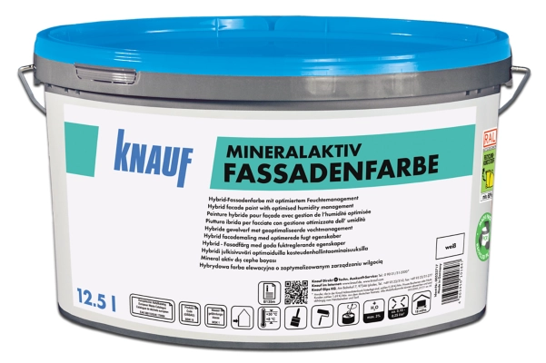 Knauf - MineralAktiv Fassadenfarbe - Retusche MineralAktiv Fassadenfarbe 12,5L weiß 10spr