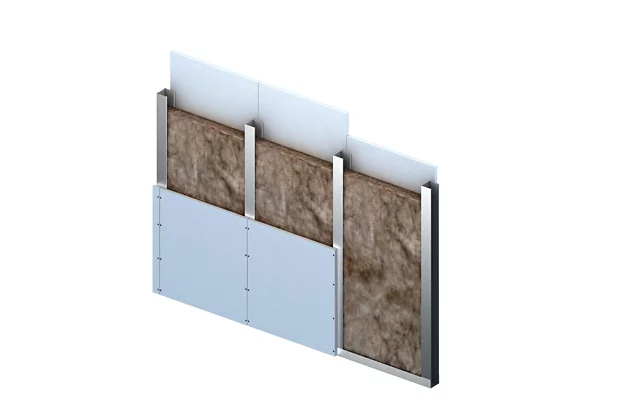 Knauf - Naturboard 037 - Scheidingswand enkele metalen staanders