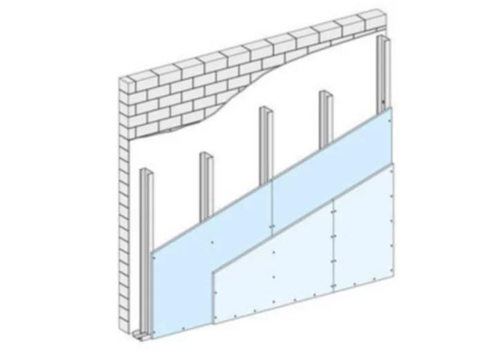 Sistema de revestimiento, formado por una estructura de acero galvanizado a la que se le atornilla una o mÃ¡s placas de yeso laminado Knauf.