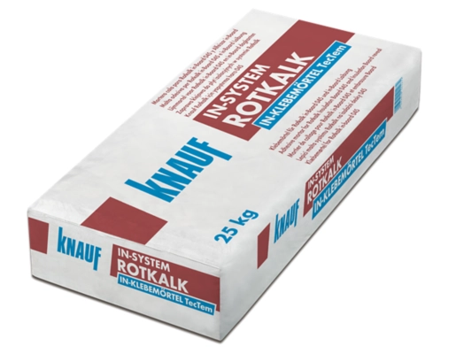 Knauf - Rotkalk in-Klebemörtel TecTem® - In-System Rotkalk In Klebemörtel TecTem 25kg 10spr liegend