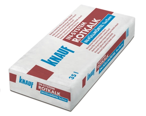 Knauf - Rotkalk in-Füllmörtel TecTem® - Rotkalk In Füllmörtel TecTem 25kg 10sprachig liegend