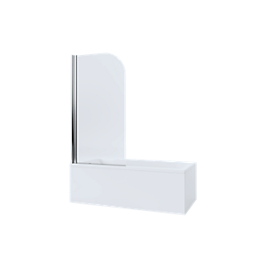 Mira Single Panel Curve Bathscreen