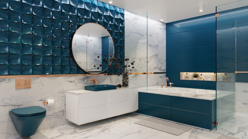 Kohler Bathroom Ideas - Kohler Faucets Bathroom Sinks Toilets Showering Kohler - Bold hardware and a statement wall add a modern twist to a space inspired by the great outdoors.