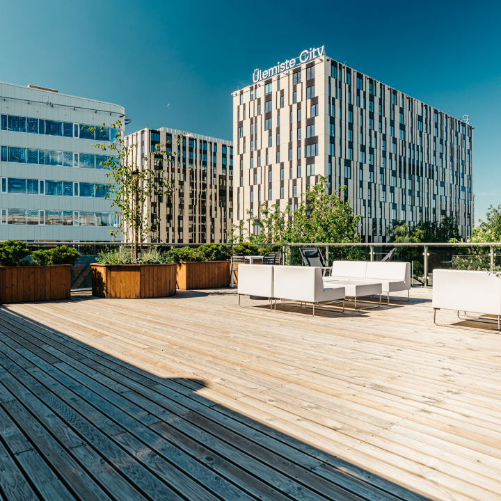 Buildings and rooftop in Ülemiste City in Tallinn.