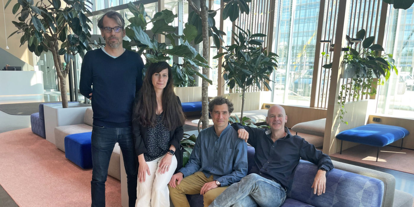 KONE’s team of experts at the lobby of KONE headquarters.