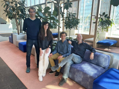 KONE’s team of experts at the lobby of KONE headquarters.