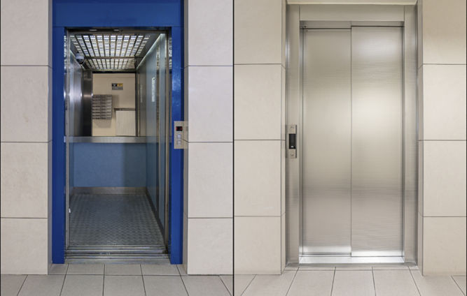 KONE LIO Win Modernization Old vs. New Elevator Grochowska Poland
