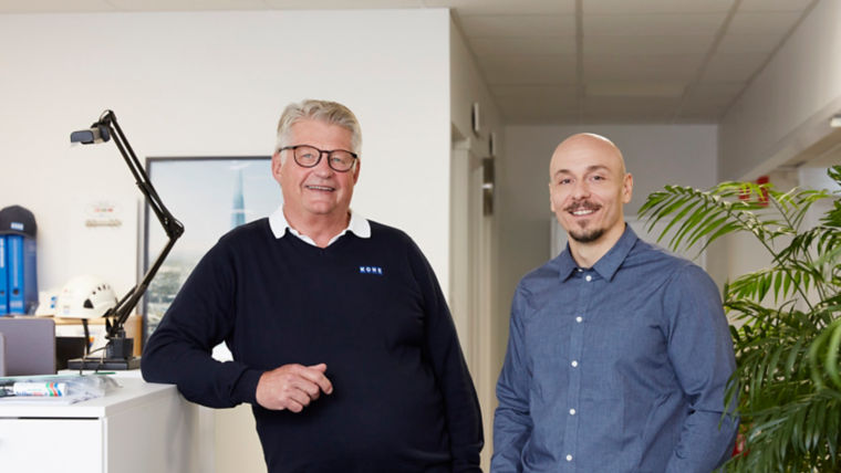 Stefan Wallin and Neven Jugo at KONE's Årsta office.