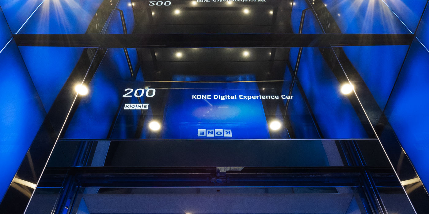 KONE MiniSpace DX elevator, featuring the Digital Experience Car