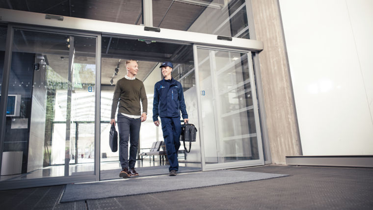 Technician business man walking