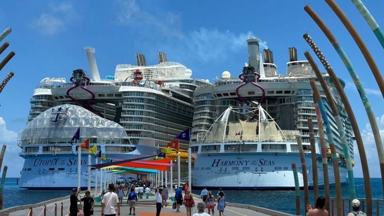 Utopia of the Seas and Harmony of the Seas docked